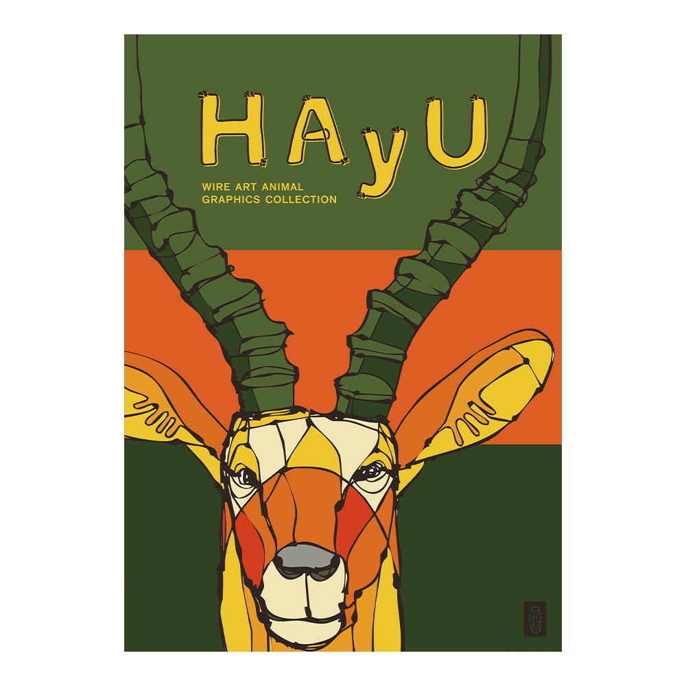【卸専用】貼ってはがせる アートポスター A3サイズ ウォールステッカー WALLTZ ウォルツ HAyU 小川学 HAyU ANIMAL ART POSTER Multi color インパラ TWZ-HYAP05