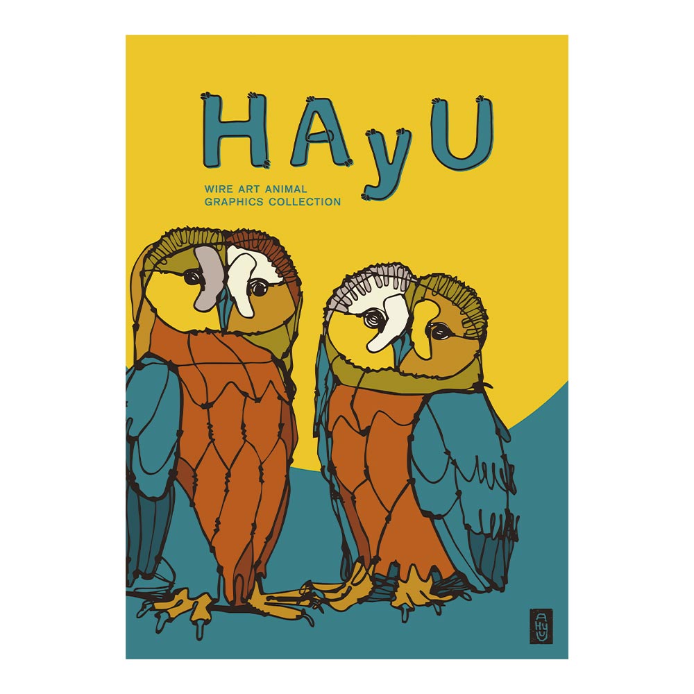 アートポスター のりなし A2サイズ WALLTZ ウォルツ HAyU 小川学 HAyU ANIMAL ART POSTER Multi color フクロウ NWZ-HYAP08