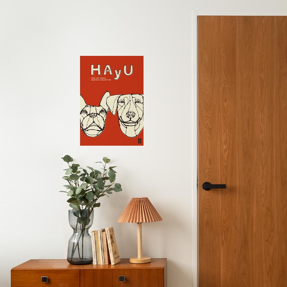 【卸専用】アートポスター のりなし A3サイズ WALLTZ ウォルツ HAyU 小川学 HAyU ANIMAL ART POSTER Single color イヌ NWZ-HYAP10