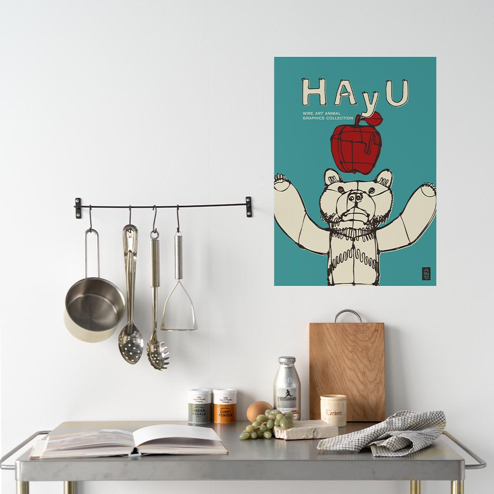 アートポスター のりなし A2サイズ WALLTZ ウォルツ HAyU 小川学 HAyU ANIMAL ART POSTER Single color HAyUベア NWZ-HYAP14