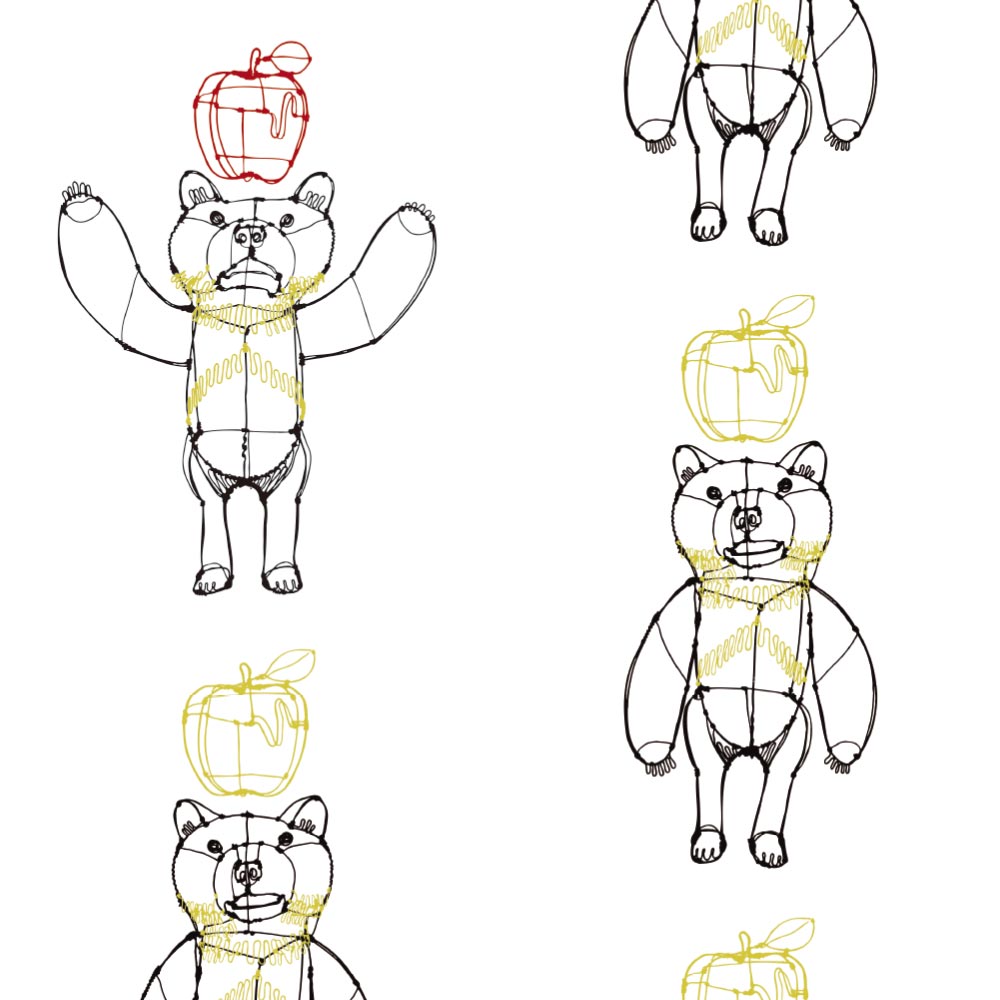 【卸専用】シールタイプ はがせる壁紙 WALLTZ ウォルツ HAyU 小川学 HAyUベア TWZ-HYBR (49cm×2.7mサイズ)