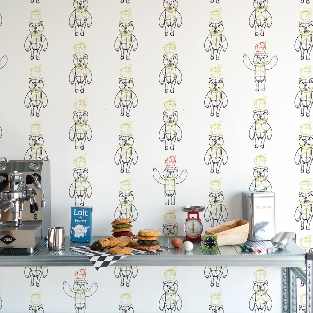 【卸専用】シールタイプ はがせる壁紙 WALLTZ ウォルツ HAyU 小川学 HAyUベア TWZ-HYBR (49cm×2.7mサイズ)