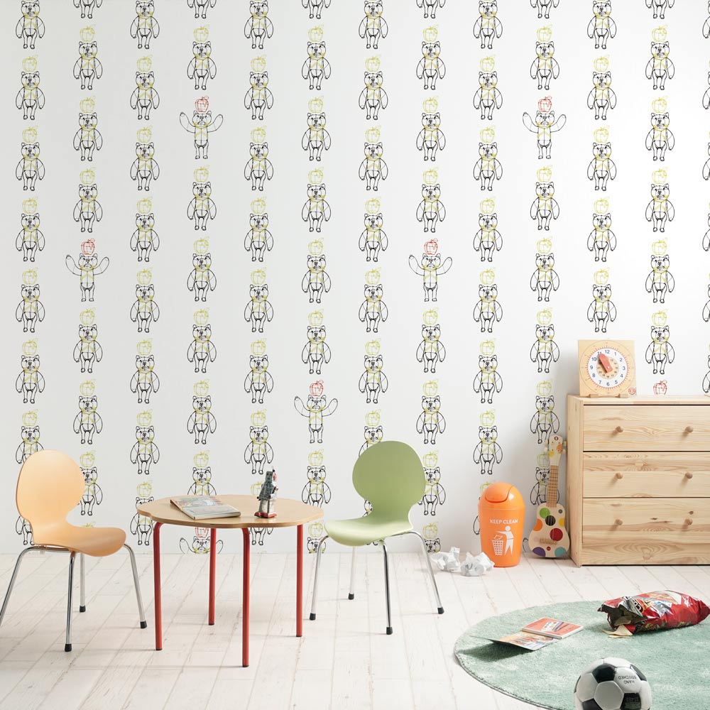 【卸専用】のりなしタイプ はがせる壁紙 WALLTZ ウォルツ HAyU 小川学 HAyUベア NWZ-HYBR (49cm×3.3mサイズ)