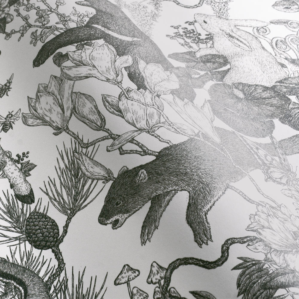 【卸専用】はがせる壁紙 のりなしタイプ WALLTZ ウォルツ 村山大明 Japanese forest Black NWZ-JFBK (49cm×2.7mサイズ)