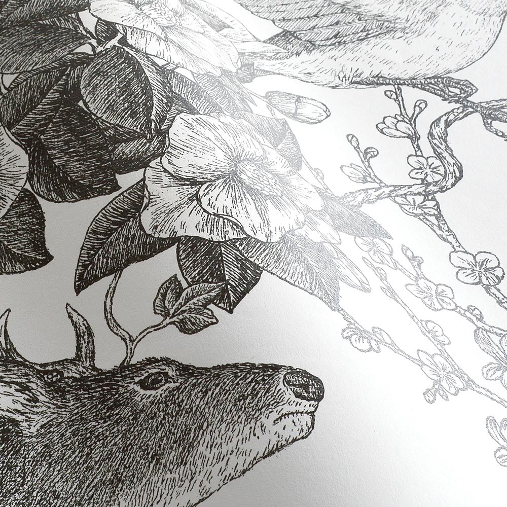 【卸専用】はがせる壁紙 のりなしタイプ WALLTZ ウォルツ 村山大明 Japanese forest Double Black NWZ-JFDBK (49cm×2.5mサイズ)