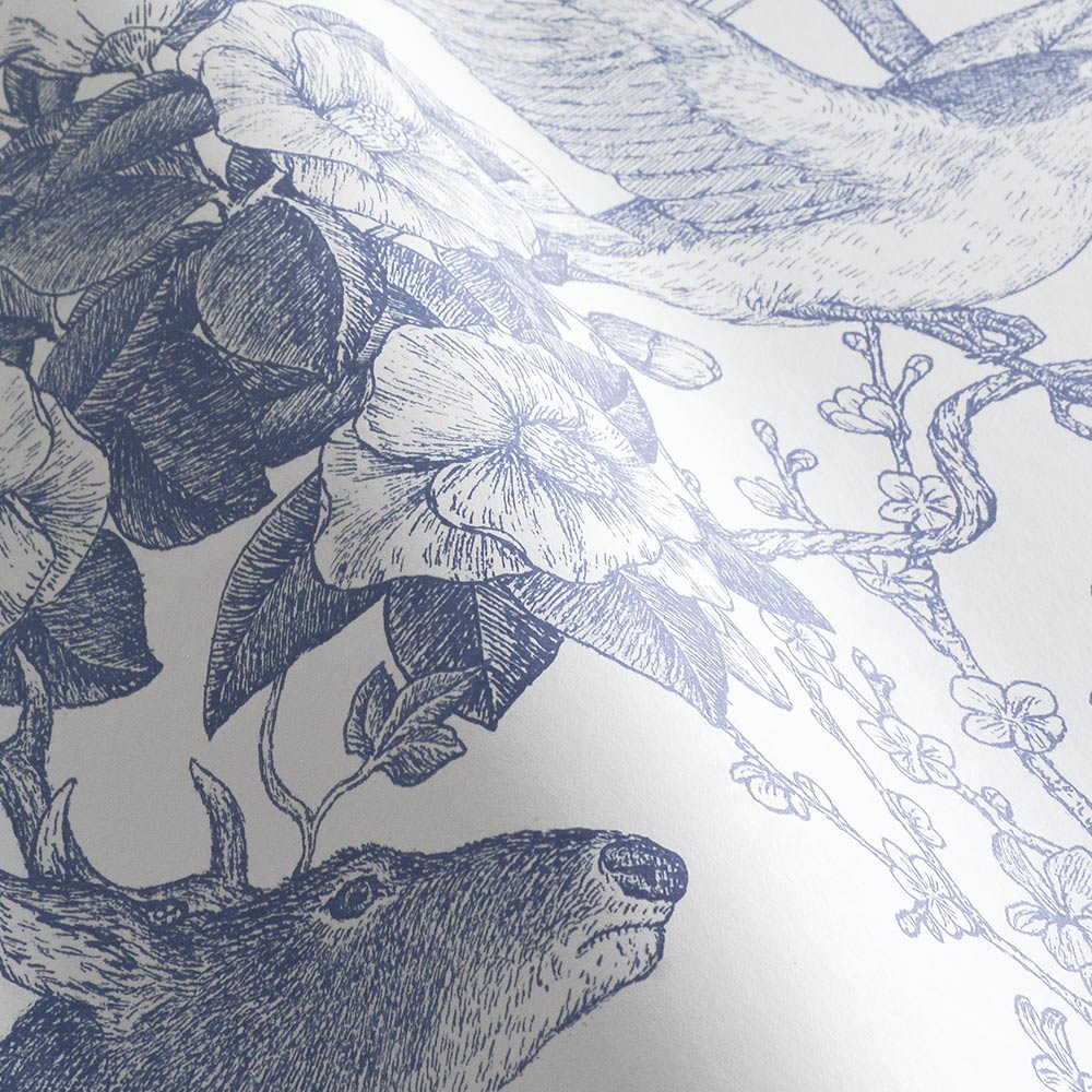 【卸専用】はがせる壁紙 シールタイプ WALLTZ ウォルツ 村山大明 Japanese forest Double Blue TWZ-JFDBL (49cm×2.7mサイズ)