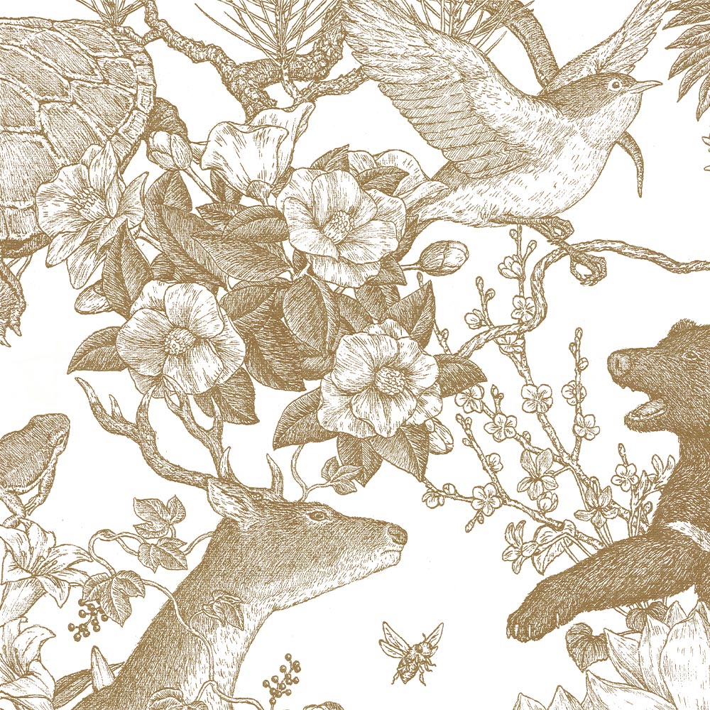 【卸専用】はがせる壁紙 シールタイプ WALLTZ ウォルツ 村山大明 Japanese forest Double Brown TWZ-JFDBR (49cm×3.3mサイズ)