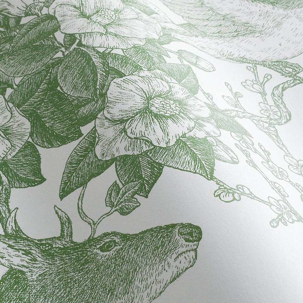 【卸専用】はがせる壁紙 シールタイプ WALLTZ ウォルツ 村山大明 Japanese forest Double Green TWZ-JFDGR (49cm×2.5mサイズ)