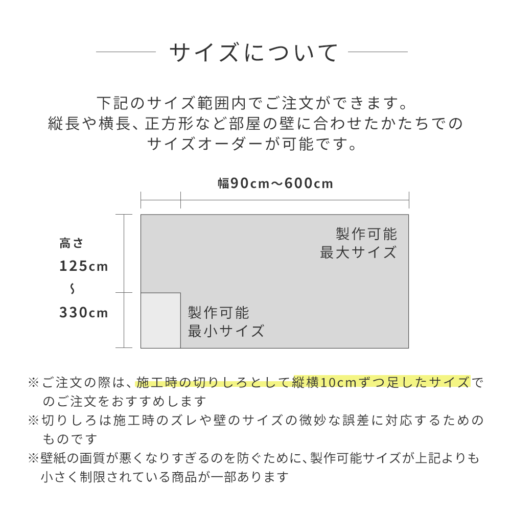 製作可能サイズについて