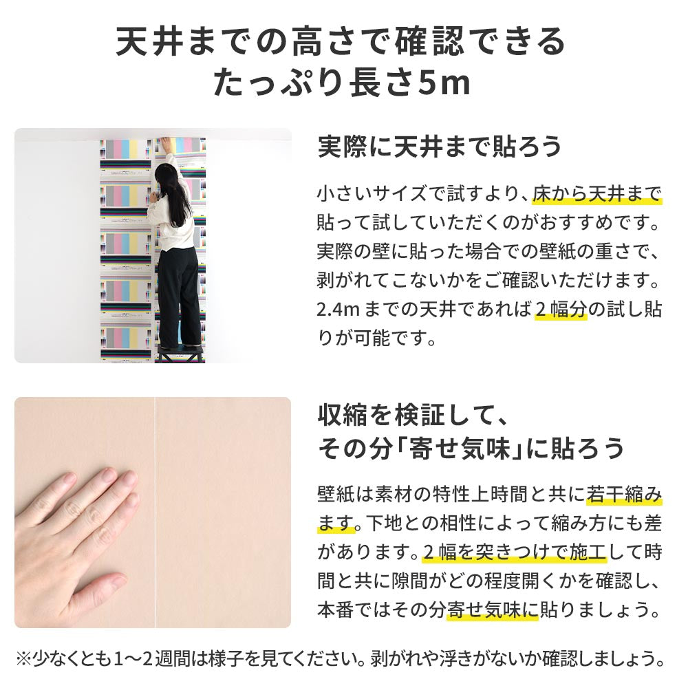 天井までの高さで確認できる、たっぷり長さ5m