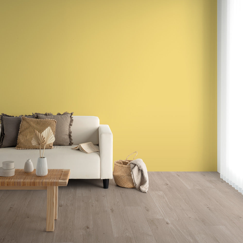 Y25-2909 壁紙 のりなし クロス / ルノン / フレッシュ イエローの無地【1m単位切り売り】