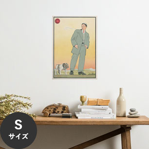 Hattan Art Poster ハッタンアートポスター Young man and looking at a dog / HP-00301 Sサイズ(32cm×45cm)