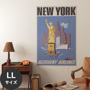 Hattan Art Poster ハッタンアートポスター New York - Allegheny Airlines / HP-00340 LLサイズ(90cm×134cm)