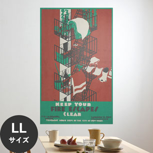 Hattan Art Poster ハッタンアートポスター Keep your fire escapes clear / HP-00474 LLサイズ(90cm×144cm)
