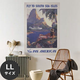 Hattan Art Poster ハッタンアートポスター Fly to South Sea isles via Pan American  / HP-00495  LLサイズ(90cm×134cm)