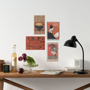 Hattan mini Art Poster ハッタン ミニアートポスター 4枚セット カラー / RED セット