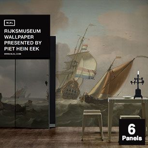 輸入壁紙 NLXL RIJKSMUSEUM WALLPAPER PRESENTED BY PIET HEIN EEK ROUGH SEA / RKS-05【6パネル】