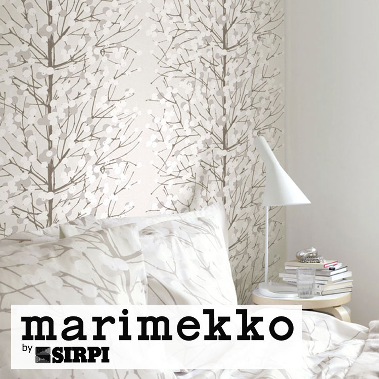 輸入壁紙 Marimekko マリメッコ Wallcoverings 5 Lumimarja Greywhite 壁紙屋本舗