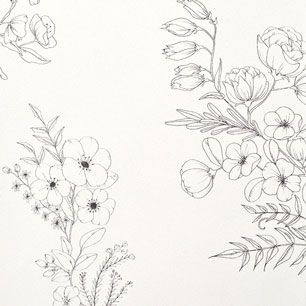 生のり付き 壁紙 (クロス)(販売単位1m) 花柄の壁紙　ホワイト　SRH-4673