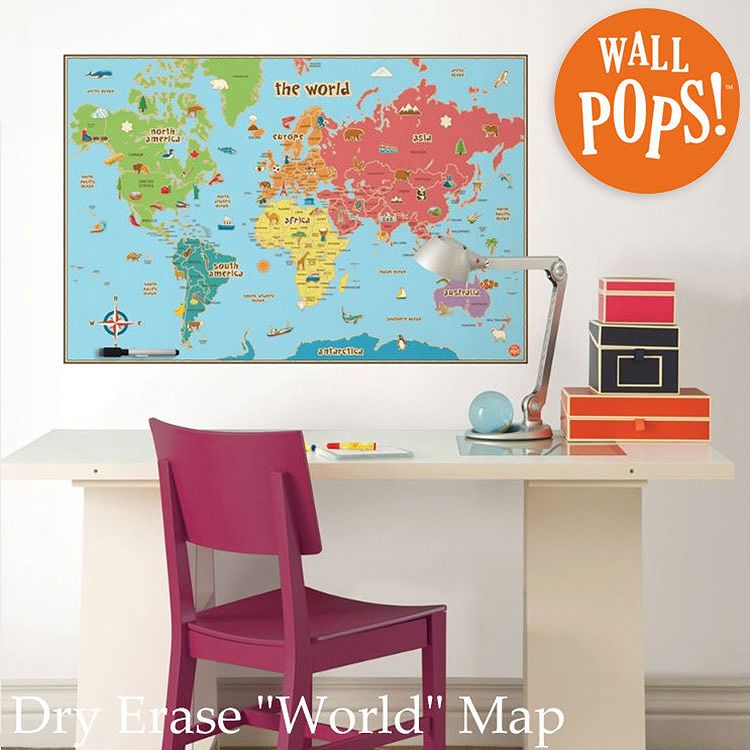 ウォールステッカー WALL POPS! / ウォールポップス Dry-Erase Map Map / WPE0624
