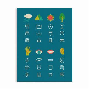 アートパネル Qtan Study キュータン スタディ 60cm×80cm 漢字の成り立ち / ポップ
