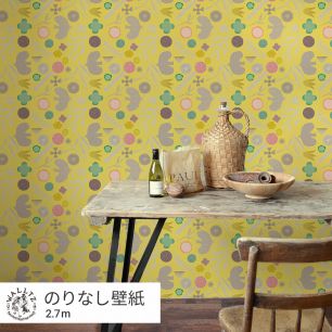 はがせる壁紙 のりなしタイプ WALLTZ ウォルツ 堀口尚子 garden mimosa NWZ-GDMM (49cm×2.7mサイズ)
