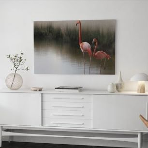 オーダーアートパネル PHOTOWALL / Two Pink Flamingos (e22474)