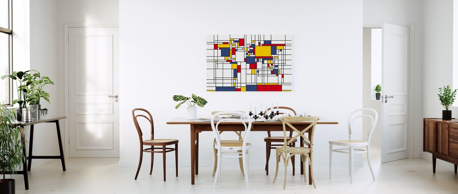 アートパネル Photowall Piet Mondrian Style World Map E 壁紙屋本舗