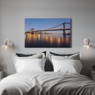 オーダーアートパネル PHOTOWALL / Bridge Lights Reflected in New York (e24250)