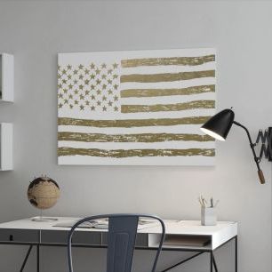 オーダーアートパネル PHOTOWALL / Gold U.S. Flag (e311346)
