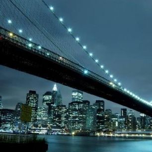 輸入壁紙 カスタム壁紙 PHOTOWALL / Brooklyn Bridge at Night (e9015)