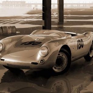 輸入壁紙 カスタム壁紙 PHOTOWALL / James Deans Porsche - Sepia (e12075)