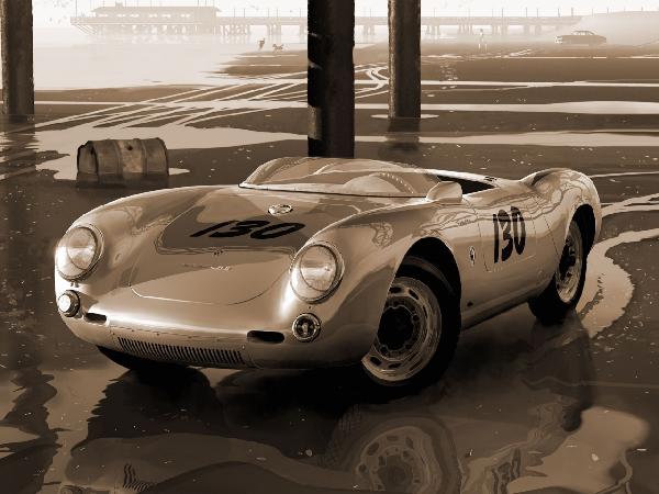 輸入壁紙 カスタム壁紙 PHOTOWALL / James Deans Porsche - Sepia (e12075)