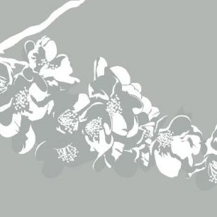 輸入壁紙 カスタム壁紙 PHOTOWALL / Flora - Light Grey (e19011)
