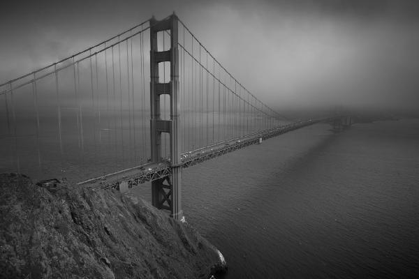 輸入壁紙 カスタム壁紙 PHOTOWALL / Golden Gate - b/w (e10044)