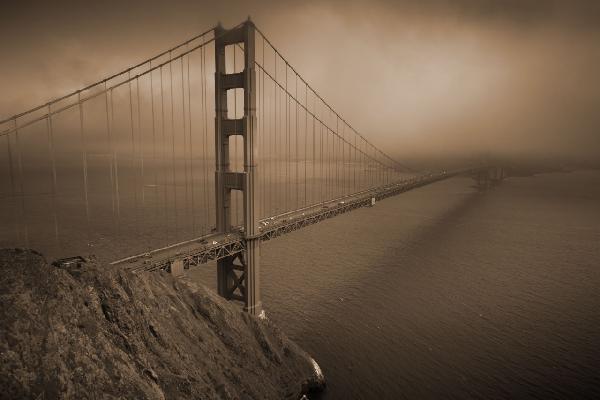 輸入壁紙 カスタム壁紙 PHOTOWALL / Golden Gate - Sepia (e10045)