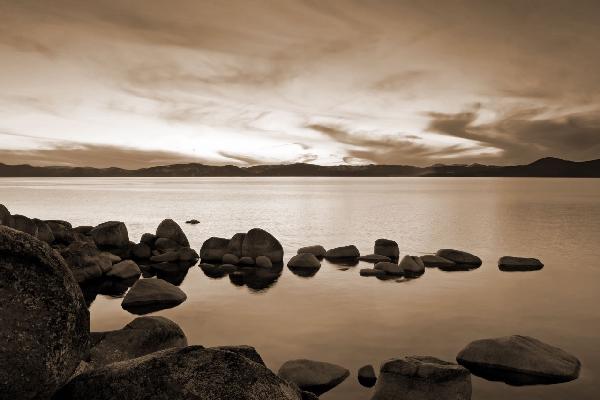 輸入壁紙 カスタム壁紙 PHOTOWALL / Lake Tahoe - Sepia (e10084)