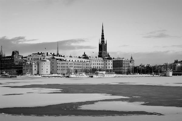 輸入壁紙 カスタム壁紙 PHOTOWALL / Winter in Stockholm - b/w (e10105)