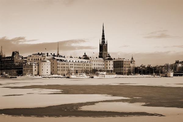 輸入壁紙 カスタム壁紙 PHOTOWALL / Winter in Stockholm - Sepia (e10106)