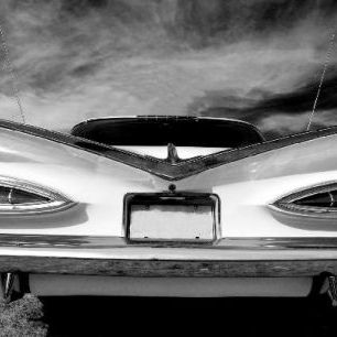 輸入壁紙 カスタム壁紙 PHOTOWALL / Rear Vintage Car - b/w (e1407)