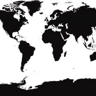 輸入壁紙 カスタム壁紙 PHOTOWALL / World Map - Black (e1776)