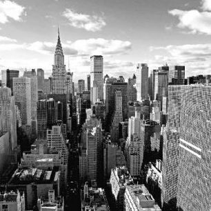 輸入壁紙 カスタム壁紙 PHOTOWALL / Above Manhattan - b/w (e1782)