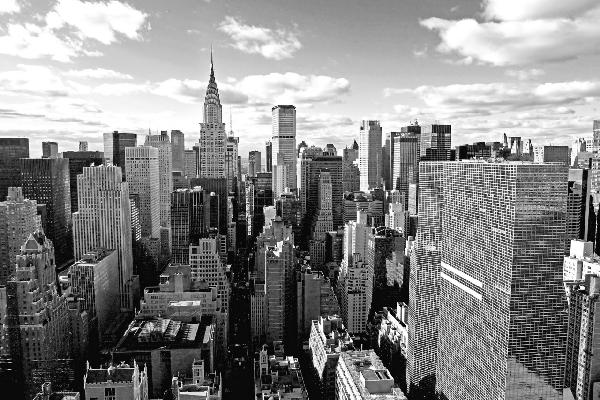 輸入壁紙 カスタム壁紙 PHOTOWALL / Above Manhattan - b/w (e1782)