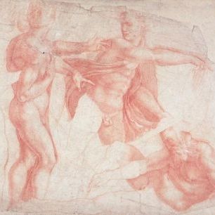 輸入壁紙 カスタム壁紙 PHOTOWALL / Buonarroti,Michelangelo - Studies of Male Nudes (e2093)