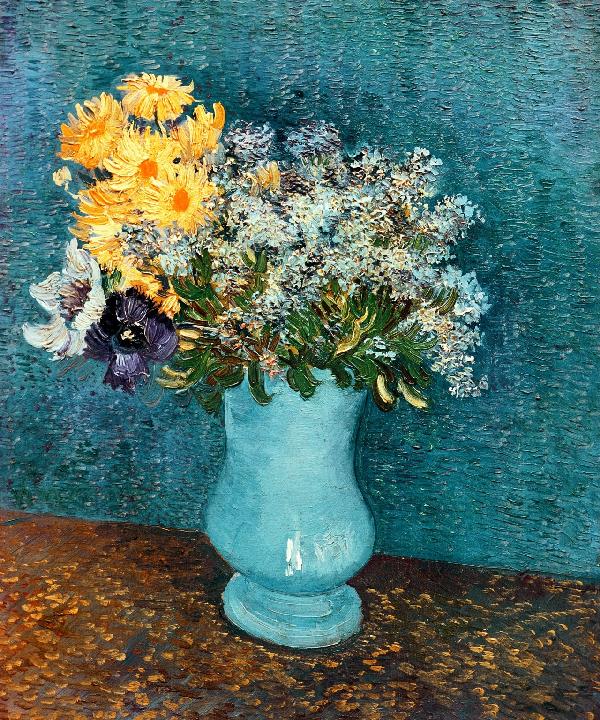 輸入壁紙 カスタム壁紙 PHOTOWALL / van Gogh,Vincent - Vase with Lilacs,Daisies and Anemones (e10372)