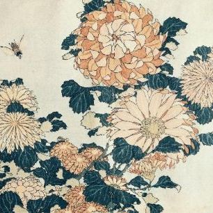 輸入壁紙 カスタム壁紙 PHOTOWALL / Hokusai,Katsushika - Chrysanthemums (e10382)