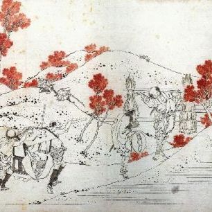 輸入壁紙 カスタム壁紙 PHOTOWALL / Hokusai,Katsushika - Porters Carry a Palanquin (e10402)