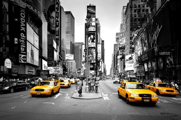 輸入壁紙 カスタム壁紙 PHOTOWALL / Times Square - Cabs Colorsplash (e19677)