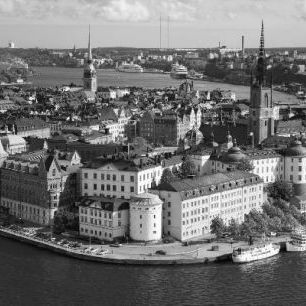 輸入壁紙 カスタム壁紙 PHOTOWALL / Stockholm in Sunlight - b/w (e19859)