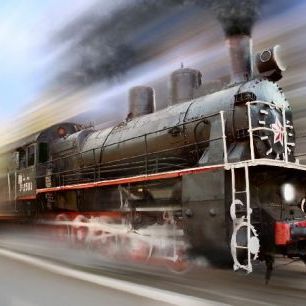 輸入壁紙 カスタム壁紙 PHOTOWALL / Speeding Steam-Engine (e19926)